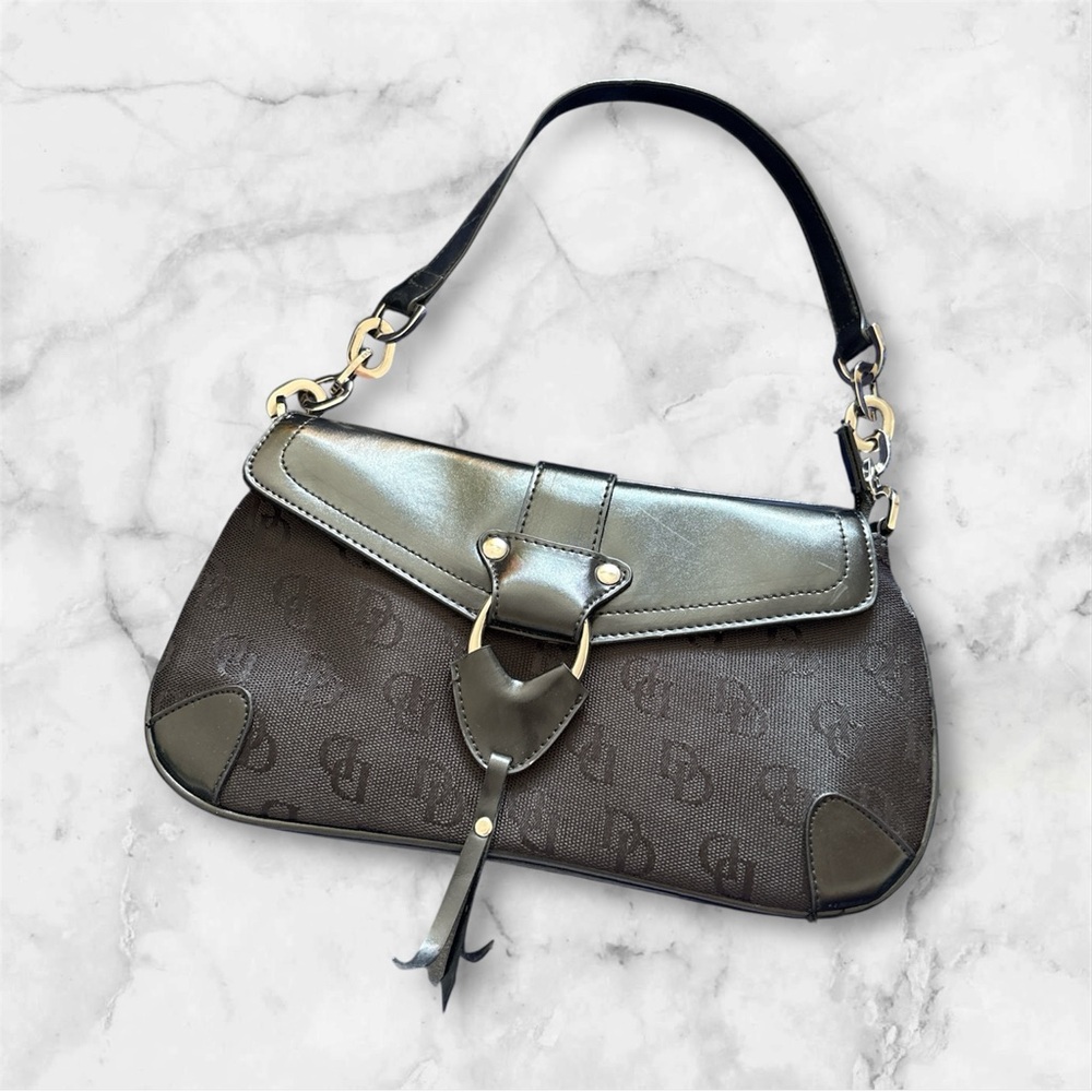 Dooney & Bourke Brown and Black Shoulder Bag with Monogram